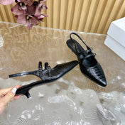 JUDY DOUBLE STRAP MARY JANE SLINGBACK 35MM IN BLACK SNAKE EMBOSSED CALFSKIN