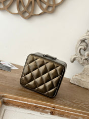 MINI VINTAGE COSMETIC BAG 11 IN MIKADO SHINY CALFSKIN GOLD HARDWARE