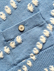 Chanel 25P Cardigan Light Blue Mix White Cashmere 237300