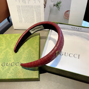 BURGUNDY RED HAIRBAND CALFSKIN 374075