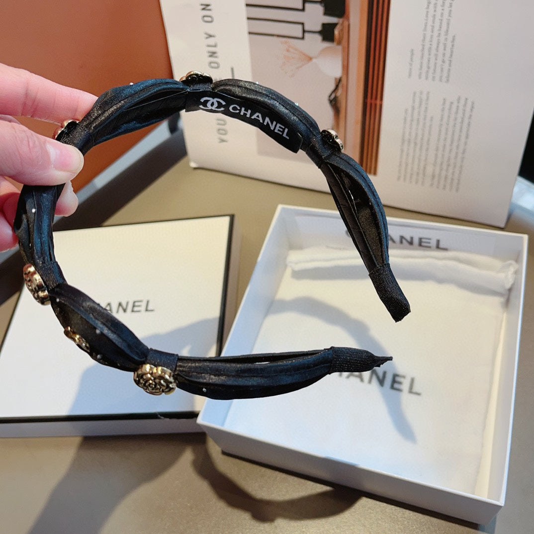 BLACK SILK HAIRBAND 410837