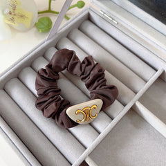 RUSSET BROWN WRINKLED FABRIC SCRUNCHIE 427325