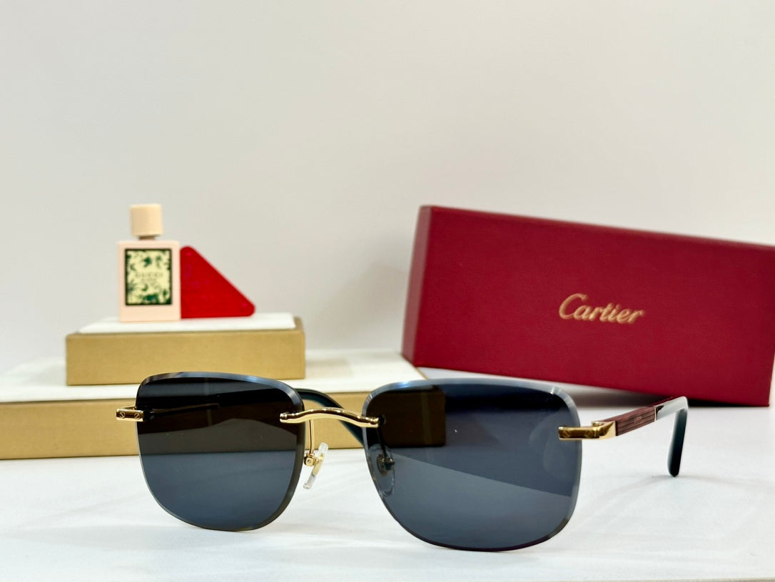 PREMIÈRE SQUARE FRAME SUNGLASSES 530304 IN METAL AND WOODEN