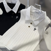 POLO TANK TOP 610337 IN WHITE COTTON RIBBED