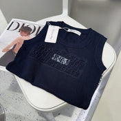 TANK TOP 612061 IN NAVY BLUE COTTON RIBBED