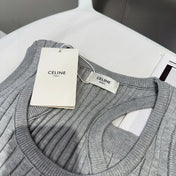 STRIPED TANK TOP 625958 IN GRAY AND WHITE COTTON RIBBED