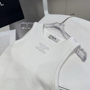 TANK TOP 633206 IN WHITE COTTON RIBBED KNIT EMBOSSED LOGO
