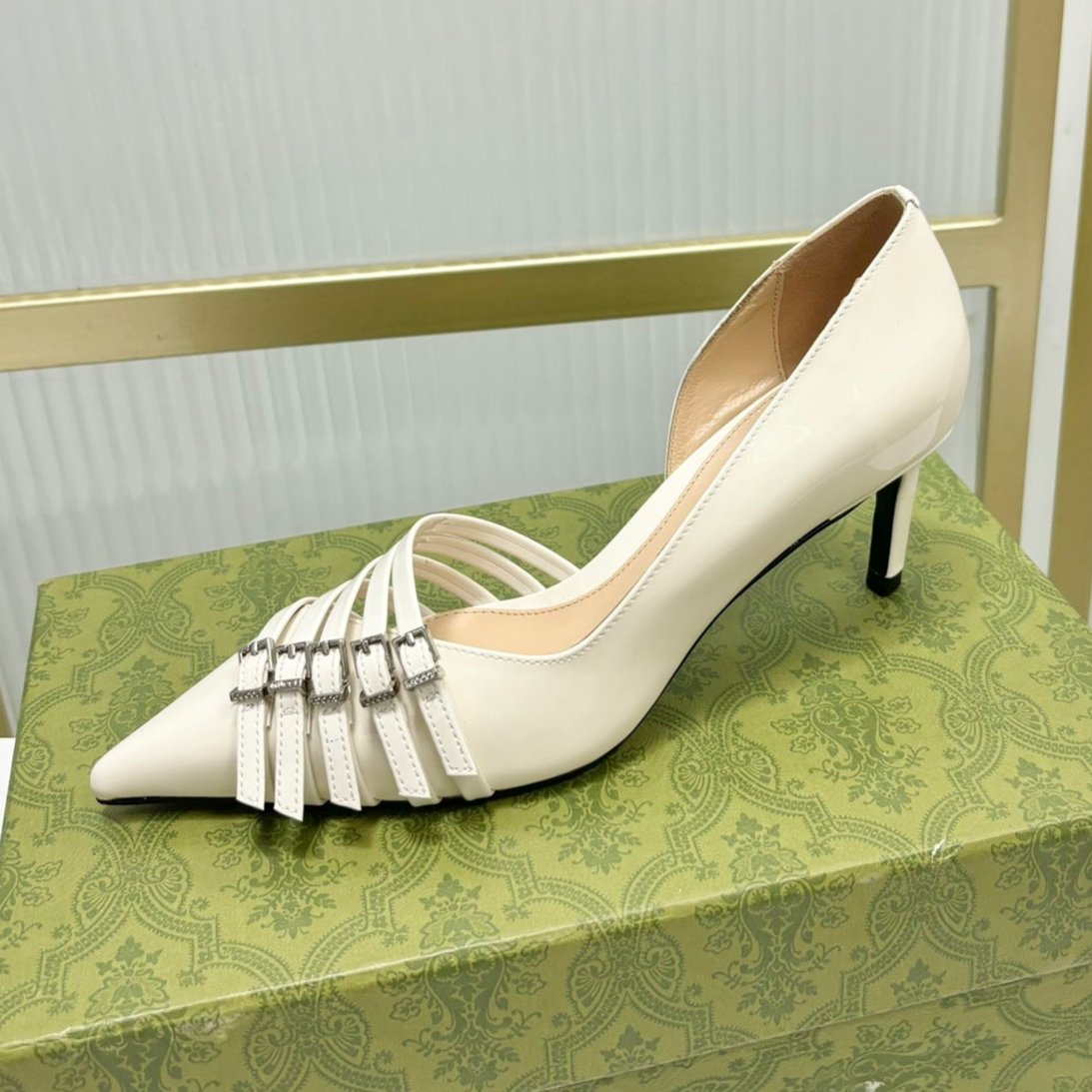 HIGH PUMP 6 CM IN WHITE CALFSKIN