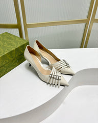 HIGH PUMP 6 CM IN WHITE CALFSKIN