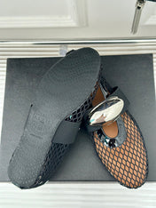 ALAIA MARY JANE SHOES IN BLACK MESH WITH SILVER HARDWARE