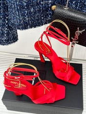 SL CORINNE SANDALS ROSE SATIN CREPE