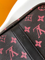 KEEPALL BANDOULIÈRE 45 IN BLACK MONOGRAM TOMETTE CANVAS