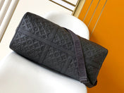 LV 25S KEEPALL BANDOULIÈRE BAG 50 IN BLACK EMBOSSED TAURILLON CALFSKIN MONOGRAM
