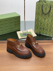 HORSEBIT ANKLE BOOTS 4.5CM IN RUSSET BROWN CALFSKIN