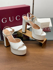 HIGH HEEL SANDALS 13 CM IN WHITE LAMBSKIN