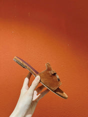 Summer Charms Sandals in Red-Orange Suede Maroon Lambskin