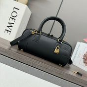 AMAZONA 23 CROPPED BAG IN BLACK SOFT GRAINED CALFSKIN