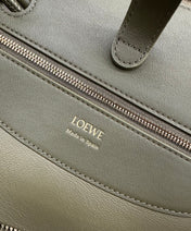 LOEWE 25S MEDIUM MADRID BAG 23 IN OLIVE GREEN CALFSKIN GOLD HARDWARE
