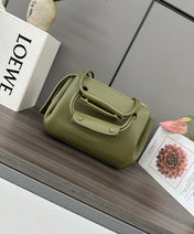 LOEWE 25S MEDIUM MADRID BAG 23 IN OLIVE GREEN CALFSKIN GOLD HARDWARE