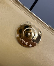 LOEWE 25S MEDIUM MADRID BAG 23 IN SAND YELLOW CALFSKIN GOLD HARDWARE
