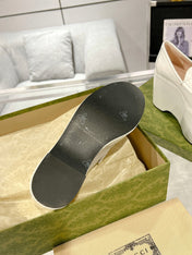 GG HORSEBIT PLATFORM LOAFER WHITE CALFSKIN