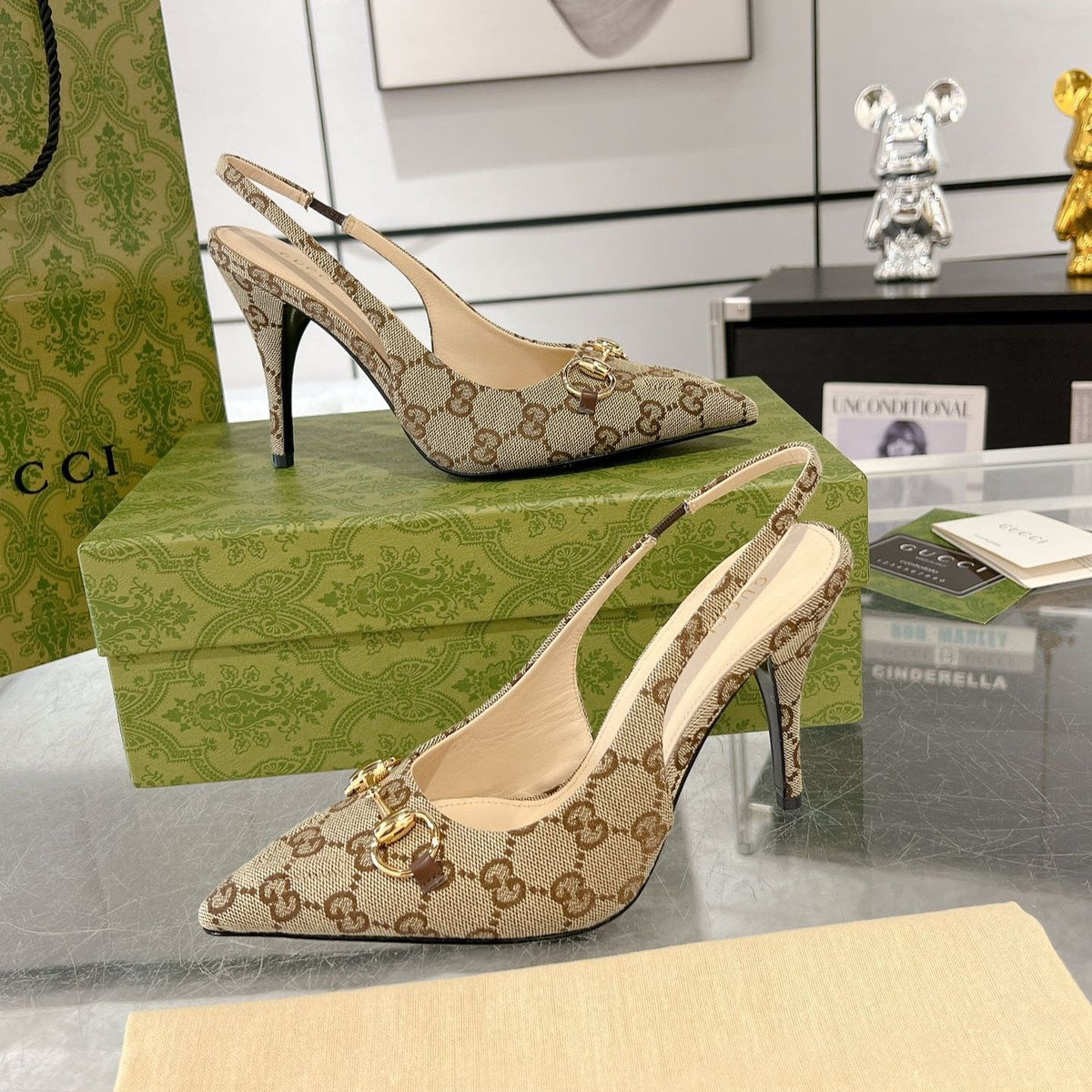 HORSEBIT SLINGBACK 105 IN TAN BEIGE CANVAS