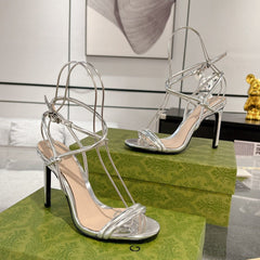 GG 105 STRAPPY SANDAL SILVER CALFSKIN