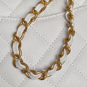 CHANEL 25S FLAP BAG 19 IN WHITE CALFSKIN GOLD HARDWARE