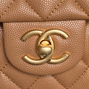 CHANEL 25S FLAP BAG 22 CM IN LIGHT BROWN CAVIAR WITH GOLD HARDWARE