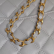 CHANEL 25S FLAP BAG 22 CM IN GREY CAVIAR WITH GOLD HARDWARE