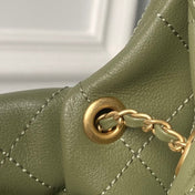 CHANEL 25S HOBO BAG 45 IN DARK GREEN LAMBSKIN