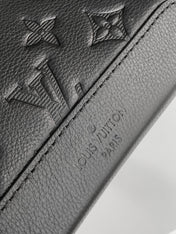 DUO CROSSBAG BAG 42 IN BLACK EMBOSSED CALFSKIN
