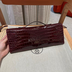 KELLY CUT 31 IN SANGRIA PURPLE ALLIGATOR LEATHER WITH GOLD HARDWARE (MADE-TO-ODER)
