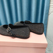MARY JANE SHOES BLACK COWHIDE - SEQUIN