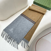 SCARF 190 CM IN DOVE GRAY MIX TORTILLA BROWN CASHMERE AND WOOL 399763