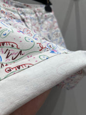 CC 25 Print Denim Short Multicolor Cotton
