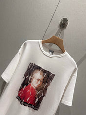 Loewe 25 Printed Round Neck Short Sleeve T-shirt White Cotton 215607