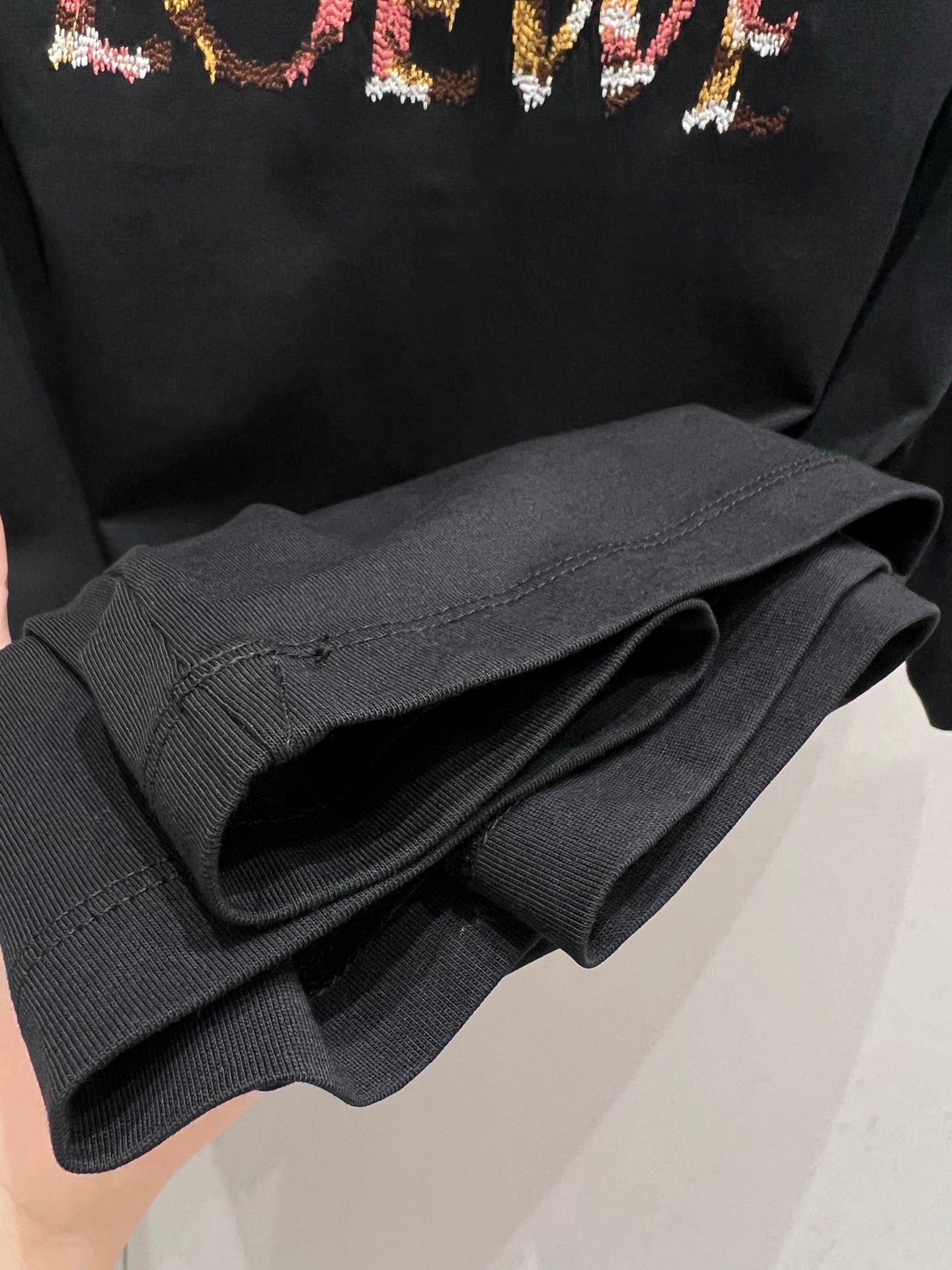Loewe 25 Embroidered Short-sleeved T-shirt Black Cotton 221445