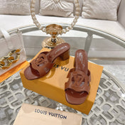 ISOLA HIGH 55 MM MULE IN PENNY BROWN CALFSKIN