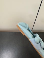 ALAIA SPHERE BALLET FLATS IN LIGHT BLUE LAMBSKIN