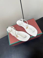LP MINDIL SANDAL IN WHITE LAMBSKIN
