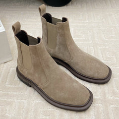ANKLE BOOTS IN LIGHT BROWN SUEDE