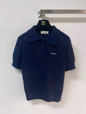 MIUMIU 26S SHORT-SLEEVED KNIT POLO SHIRT STYLE 1138