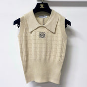 LOEWE 26S SLEEVELESS KNIT POLO TOP 414