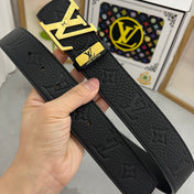 LV 25S BELT 38 MM IN BLACK CALFSKIN 593284