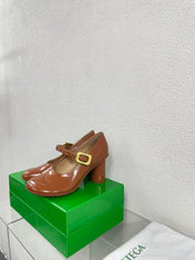 ATOMIC MARY-JANE PUMP 9 CM IN BRONZE BROWN CALFSKIN