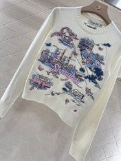 DIOR EMBROIDERED LANDSCAPE KNIT SWEATER 272309
