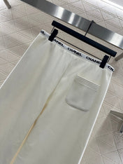 CHANEL 25S WIDE-LEG FLEECE-LINED PANTS 404