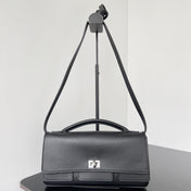 BEL AIR CLUTCH 27 IN BLACK NAPPA LAMBSKIN SILVER HARDWARE