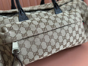 GG SMALL DUFFLE BAG 42 IN BEIGE AND DARK BROWN GG CANVAS